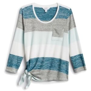 MARKET & SPRUCE VREELAN SIDE KNOT 1 POCKET KNIT TOP SHIRT SIZE L LIKE NEW!